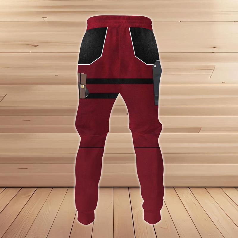 Deadpool Costume Hoodie, Deadpool Jogger, Wade Wilson Cosplay Hoodie, Halloween Superhero Costume, Men's Hero Costume, Streetwear Pants, Gift For Him, 3D Costume, Costume , Festival , Holiday , Hoodie , Jogger