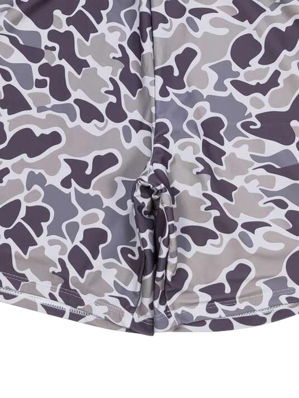 Men's Adult camouflage Grey summer print Casual Beach Swim short trunks （ No pockets）