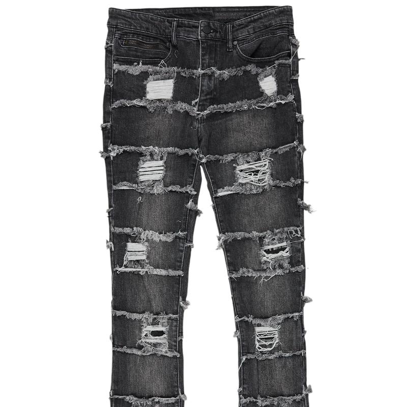 Sten Black Stacked Flare Jean