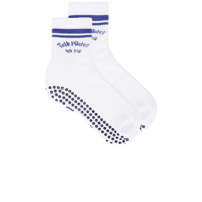 Souls. Talk Pilates To Me Grip Socks in White