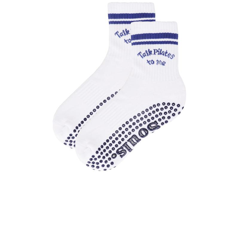 Souls. Talk Pilates To Me Grip Socks in White