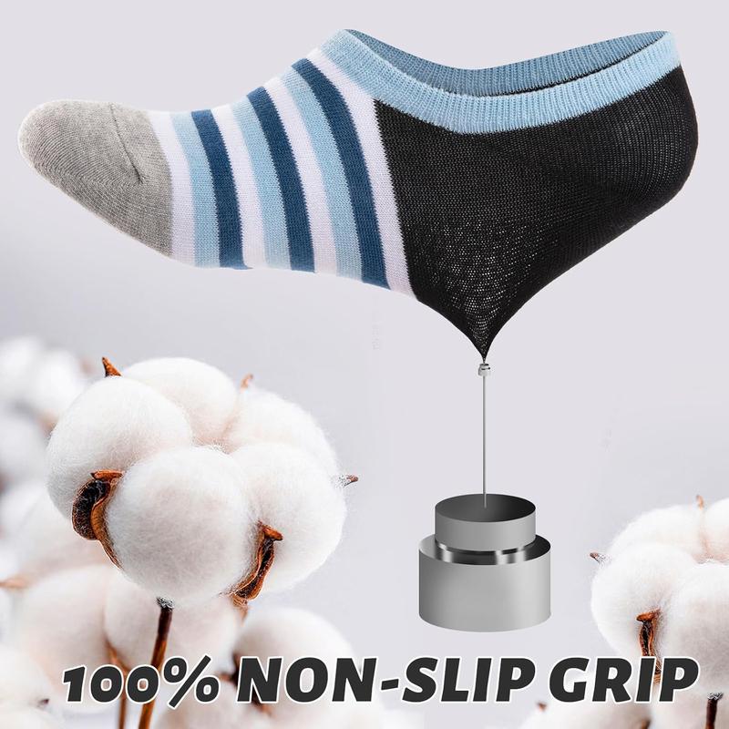 Mens No Show Socks Cotton Low Cut Short Casual Socks Men Non Slip Invisible Casual Socks Size 9-11 (6 Pairs)