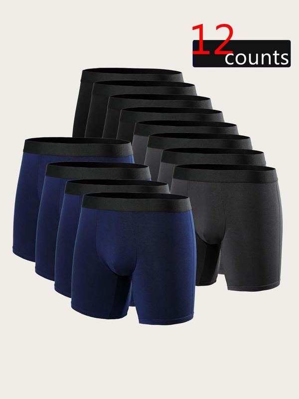 Men's Plain Boxer Brief, Casual Comfortable Breathable Fall Underwear for Daily Wear, Shorts for Men, Menswear