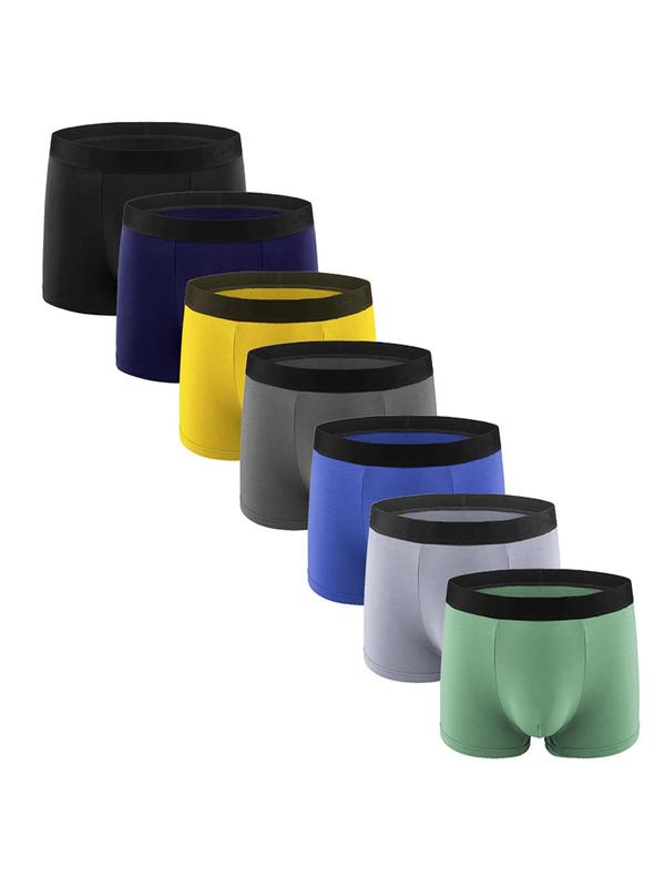 Men's Colorblock Tape Boxer Briefs, Breathable Comfortable Underwear for Daily Wear, Men's Underwear for All Seasons