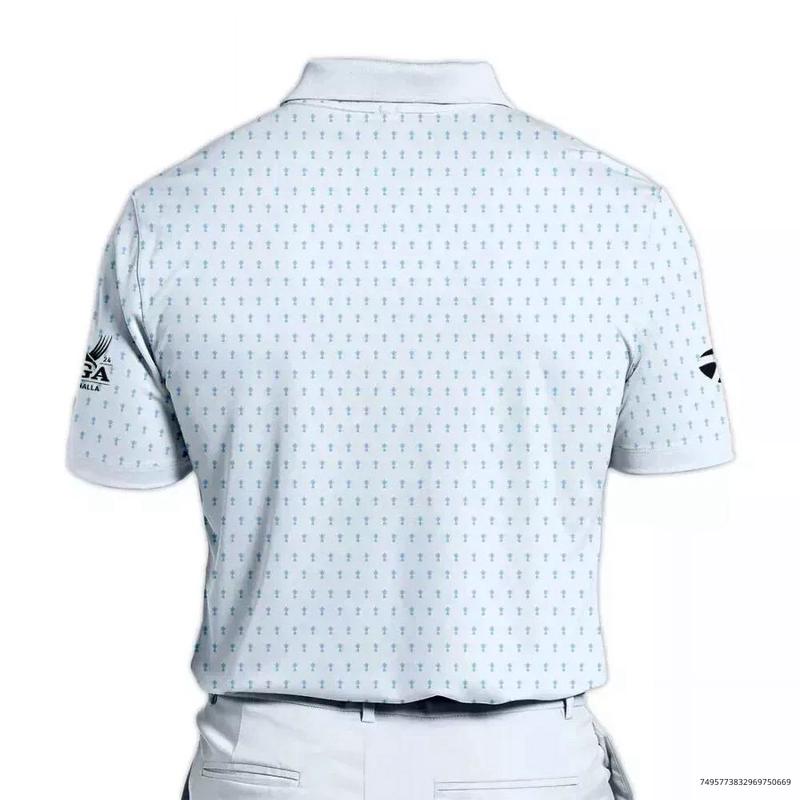 2024 PGA Championship T Made Golf Print Polo Shirt Light Blue Pastel Golf Polo Gift for Men