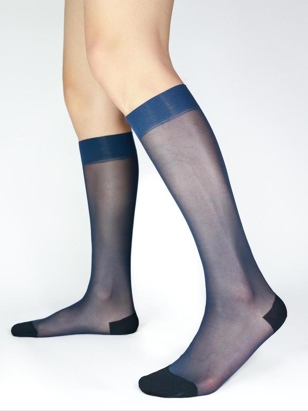 Men's Solid Color Sheer Over The Calf Socks, Breathable Comfortable Stocking for Daily Wear, Men's Socks for All Seasons