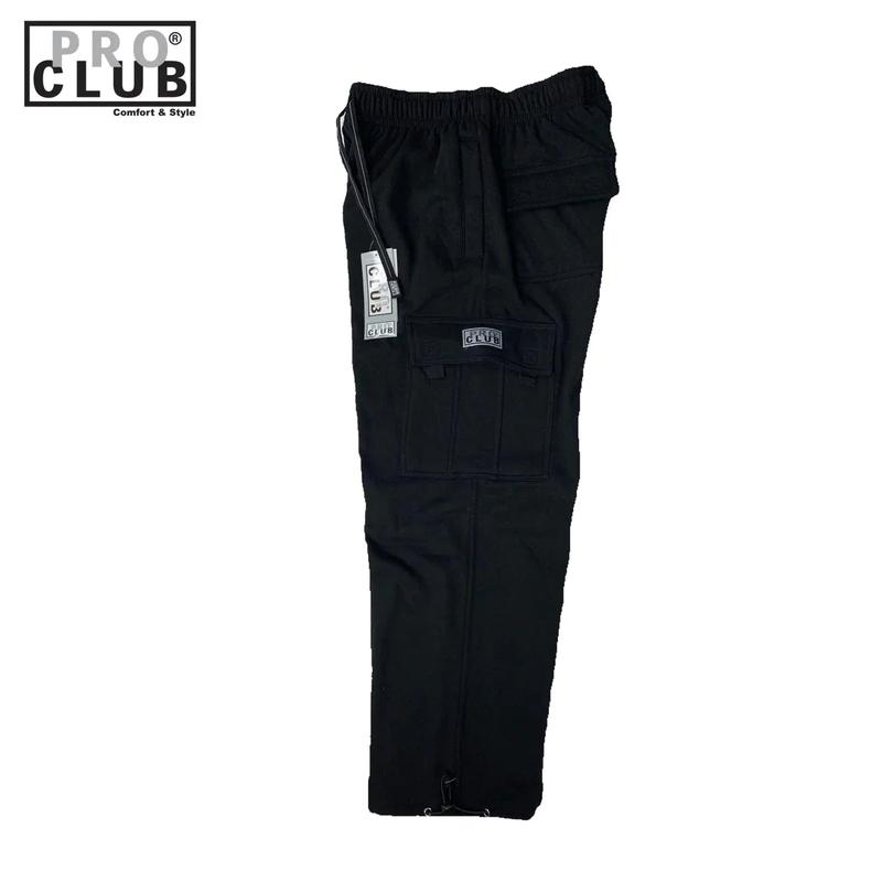 Pro Club Men's Cargo Sweatpants Cotton Casual Menswear Pocket Beige