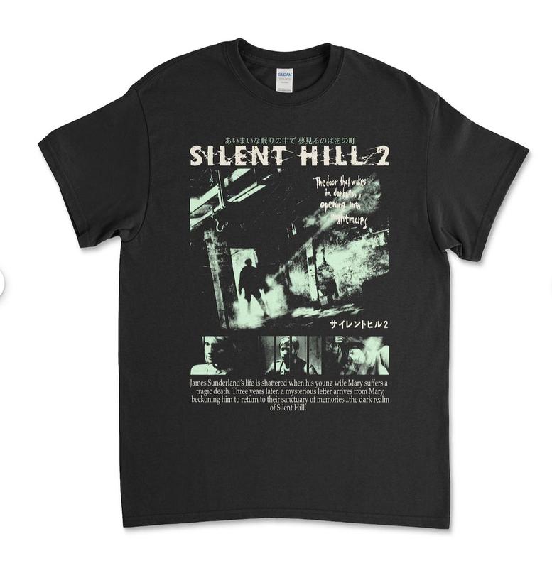 Silent Hill 2 Videogame Black Retro Gaming 2 Sides T-Shirt, Menswear, Gift For Him And Her, Unisex Cotton, Full Size, Full Color, Classic Tops Menswear Classic