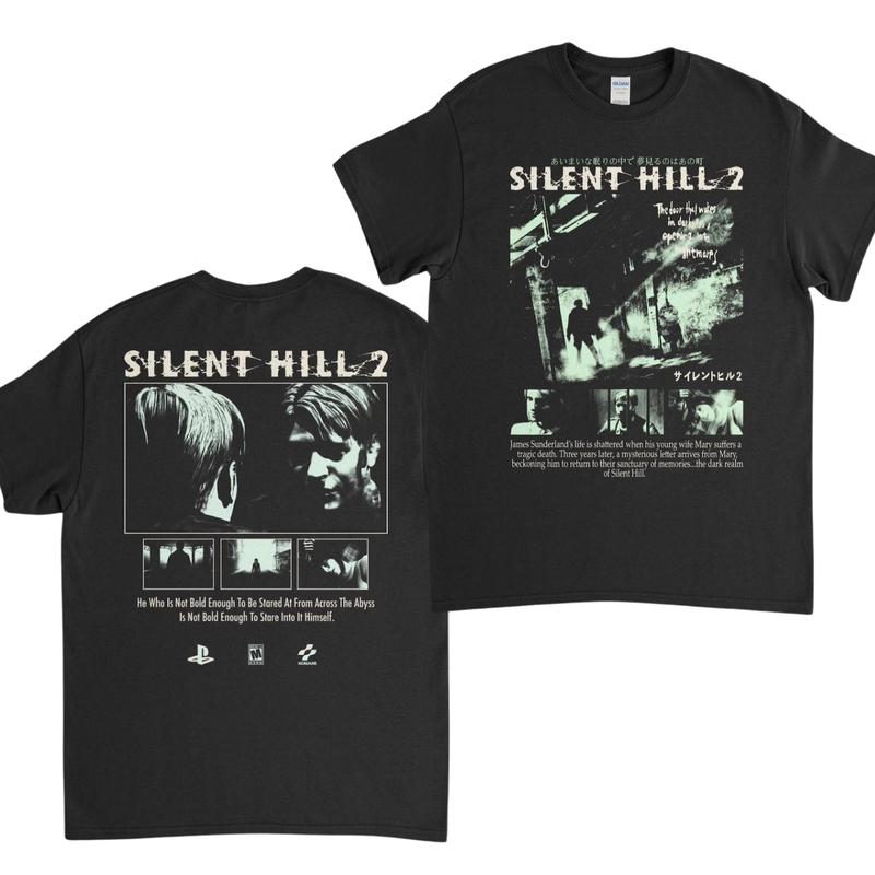 Silent Hill 2 Videogame Black Retro Gaming 2 Sides T-Shirt, Menswear, Gift For Him And Her, Unisex Cotton, Full Size, Full Color, Classic Tops Menswear Classic