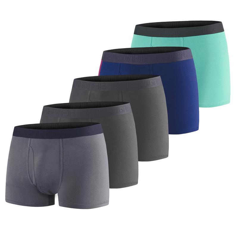 5 Pack Men's Underwear Moisture-Wicking Multipack Breathable Trunks Underwear Boxer Briefs Soft Comfortable Lightweight Fabric Menswear