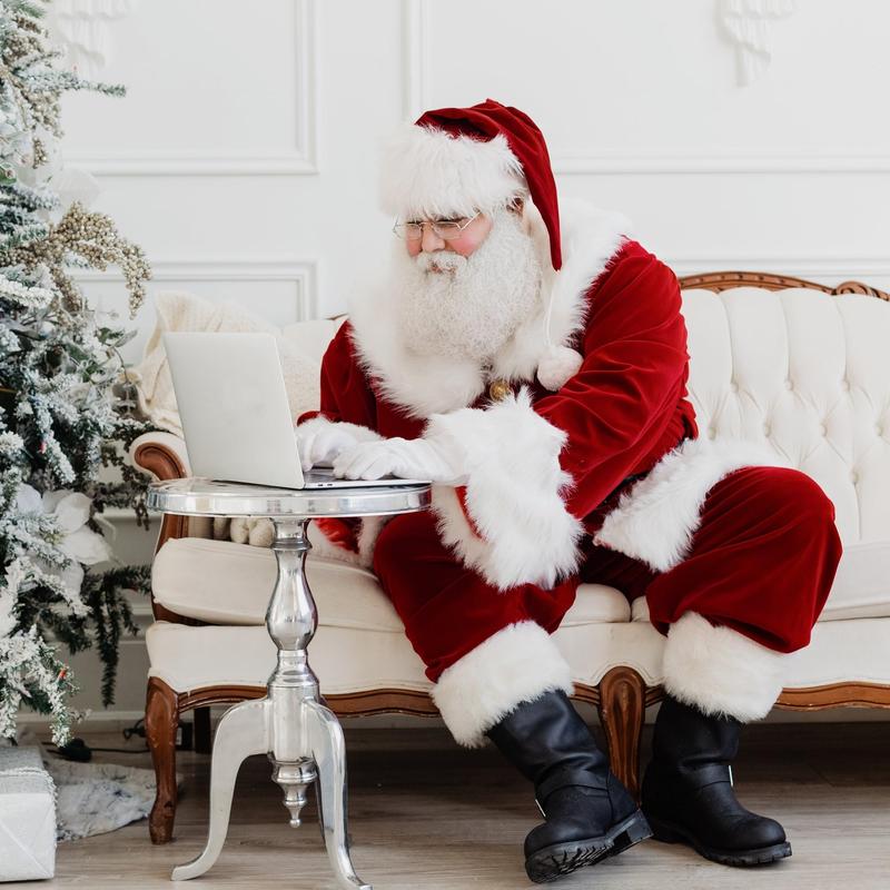 Santa Claus Costumes Santa Suit With Beards Hat Boots Christmas Santa Outfit Set for Men Adults for Party Xmas Holiday