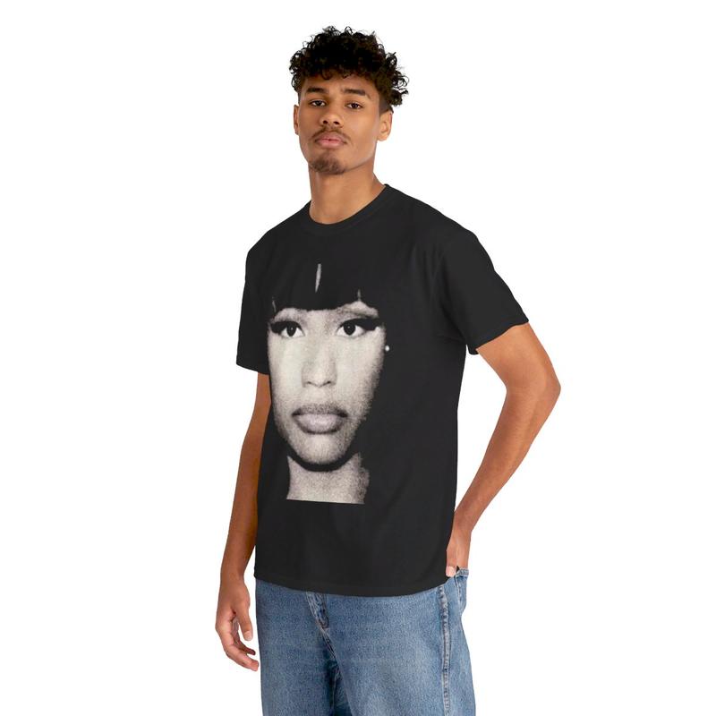 Vintage Nicki Inspired Y2k 90s Hip-Hop Vibes Heavy Cotton Graphic T-Shirt Tshirt Shirt HipHop Rap Tee Shirt Retro Fashion Casual Menswear Oversized Top