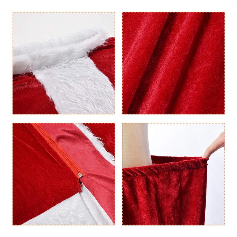 Santa Claus Costumes Santa Suit With Beards Hat Boots Christmas Santa Outfit Set for Men Adults for Party Xmas Holiday