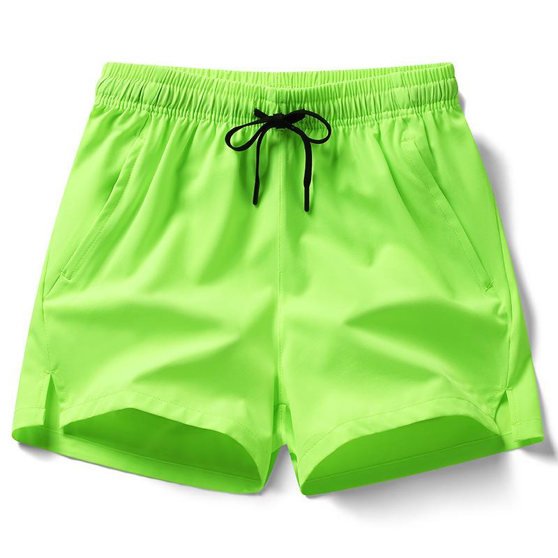 Men's Solid Drawstring Waist Split Hem Shorts, Casual Breathable Zipper Pocket Shorts for Summer, Men's Bottoms for Daily Wear,  Gym Shorts