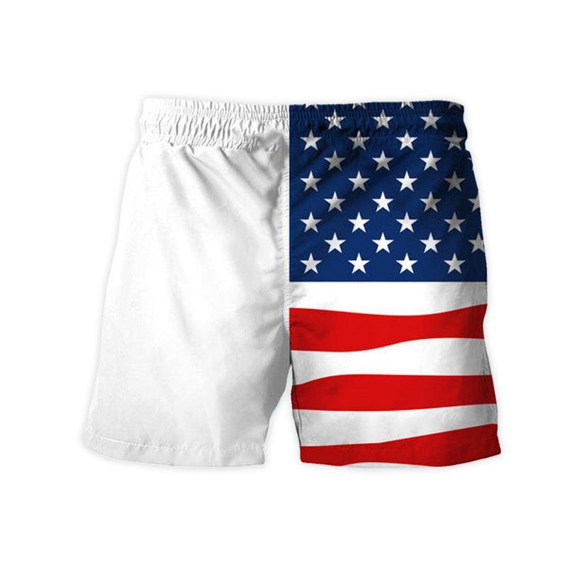 USA Flag Fourth Of July Coors Banquet Swim Trunks Hawaiian Shorts Summer Gift for Dad Men Friend