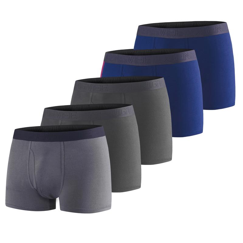 5 Pack Men's Underwear Moisture-Wicking Multipack Breathable Trunks Underwear Boxer Briefs Soft Comfortable Lightweight Fabric Menswear