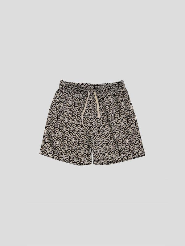 Men's All Over Print Drawstring Waist Shorts, Regular Fit Casual Pocket Elastic Waist Beach Shorts for Summer, Men's Bottoms for Daily Wear