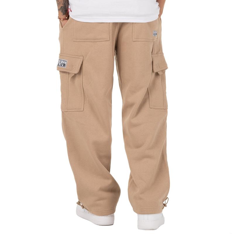 Pro Club Men's Cargo Sweatpants Cotton Casual Menswear Pocket Beige