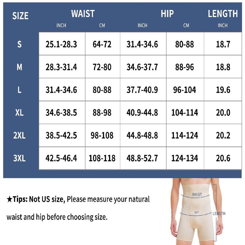 Nebility Men's Seamless Boxer Shorts High Waist Underwear Shapewear Shorts