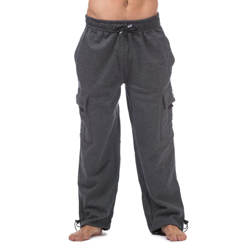 Pro Club Men's Cargo Sweatpants Cotton Casual Menswear Pocket Beige