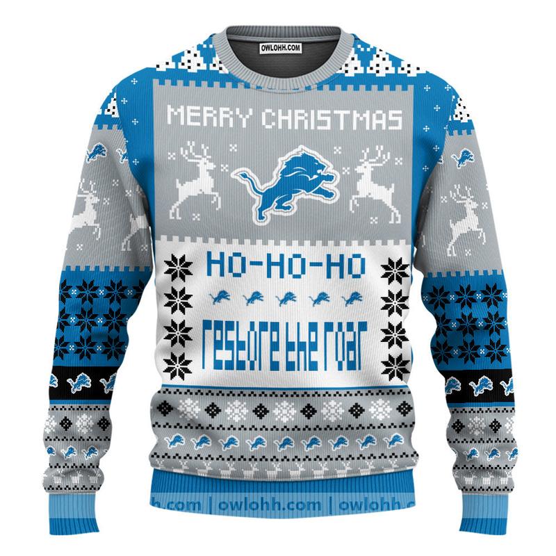 Detroit Lions Merry Christmas Ugly Christmas Sweaters