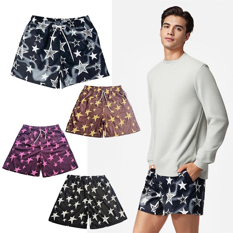 Men's Sporty Drawstring Waist Shorts, Regular Fit Casual Elastic Waist Track Shorts for Summer, Gym Shorts