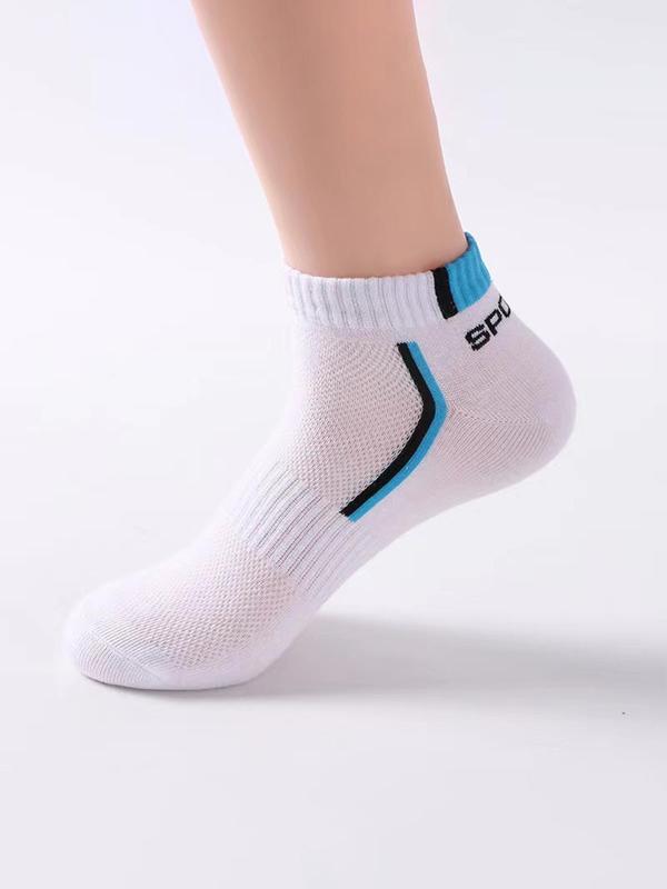 Unisex Striped & Letter Print Ankle Socks, Socks for Women & Men, Absorb Sweat Knit Socks for Men, Casual Comfy Breathable Socks, Multi-pack Socks for Daily Wear, Socks for Men